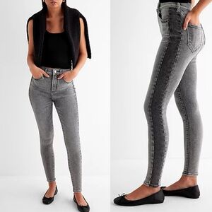 Express High Waisted Gray Wash Two-Tone
Skinny Jeans
